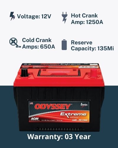 Odyssey Batteries 34R-PC1500T Automotive/Light Truck And Van Battery