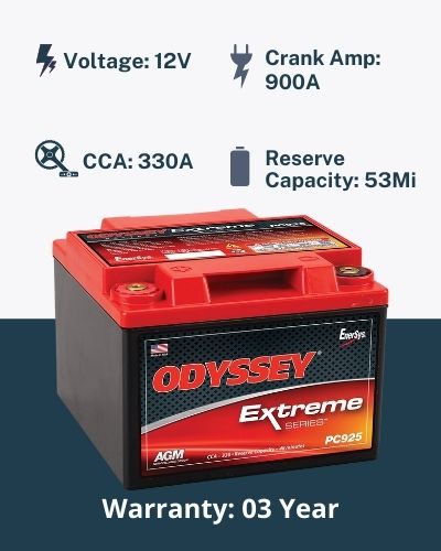 Best Battery For Electric Winch: Odyssey PC925L-P Powersport Battery