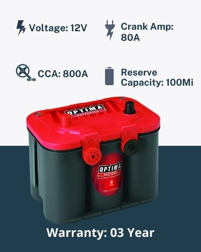 Optima Batteries 8004-003 34/78 Redtop Starting Battery