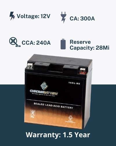 Chrome Battery Yb16cl-Bs Jet Ski Battery